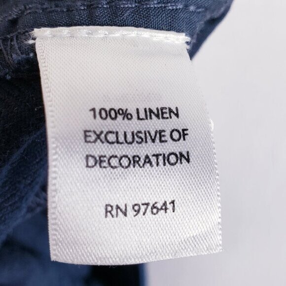 J. Jill 100% Linen Pants Blue Mid-Rise Casual size 6P Women's - Picture 5 of 10